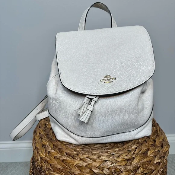 coach backpack purse white Coach | Bags | Coach Mini Backpack Daypack Elle Drawstring Mini Bag Purse  White Cream Leather